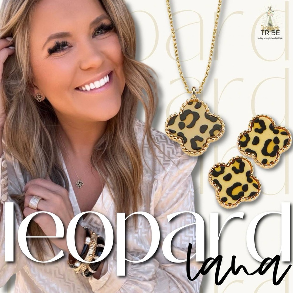 Park Lane Limited Edition Leopard Lana Earrings and Necklace Set Retail $65